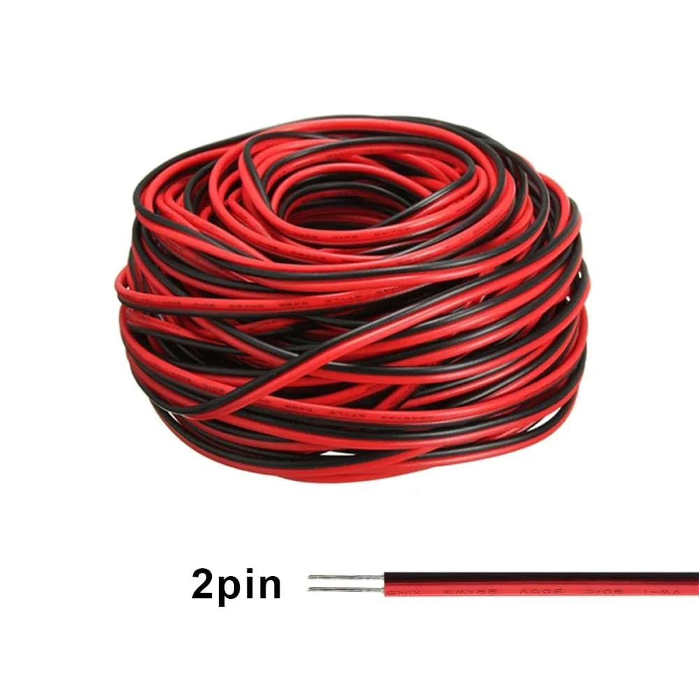 Fil électrique 12V, fil de connexion rouge noir, câble DC, bandes LED, câble d'extension UL2468, fil