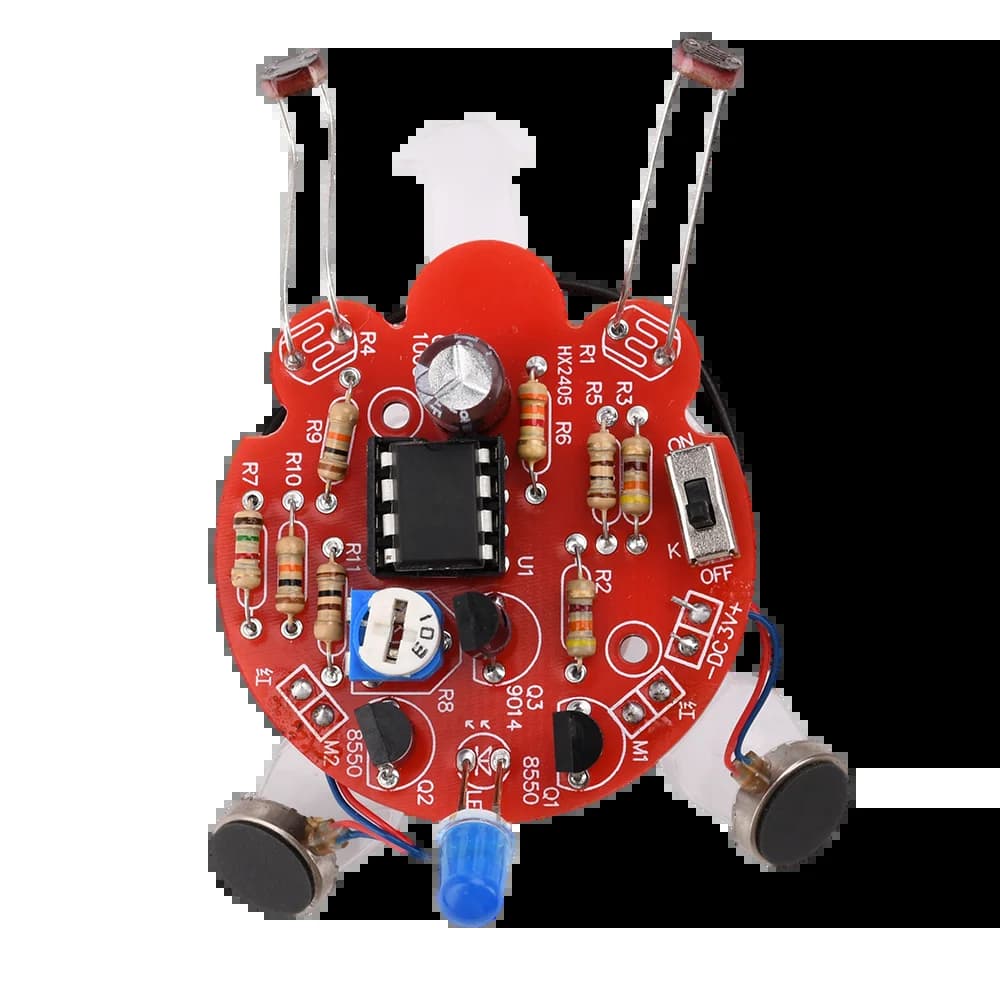 1 ensemble de Robot Mobile sensible à la lumière, Kit de bricolage luciole, pièces de bricolage, feu