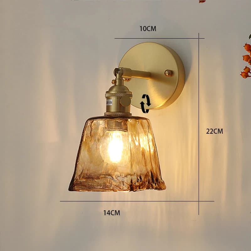 Lampe murale en laiton et verre de style nordique rétro japonais, pour la maison, le bar, le restaur