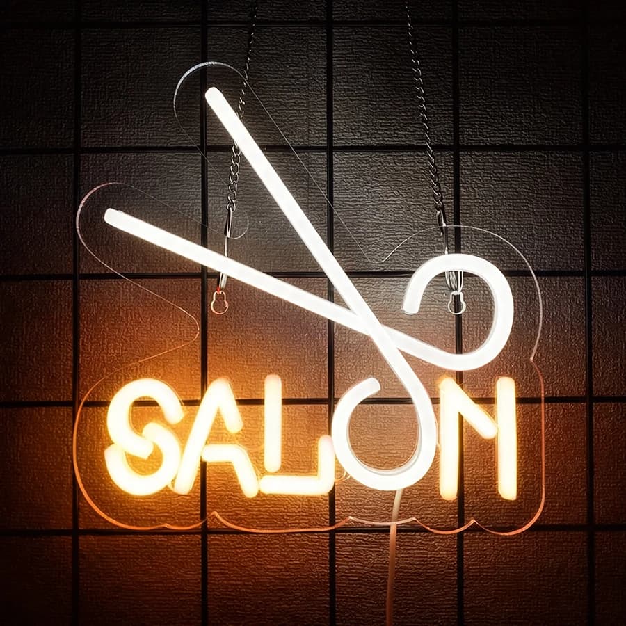 Enseigne néon pour salon de coiffure, enseigne LED néon pour décoration murale, enseigne néon pour b