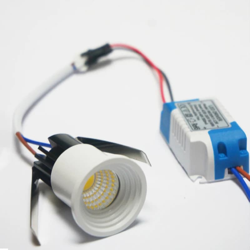 Mini lumière d'armoire de LED 3w 5W COB mini LED downlight AC85V-265V mini lampe de tache de LED bla
