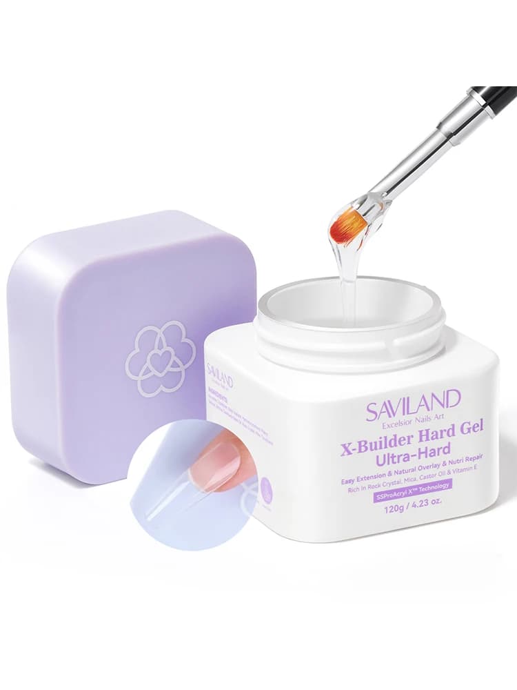 SAVILAND – Gel constructeur Super dur, 120g, plante transparente à base d'huile de ricin Mica, vitam