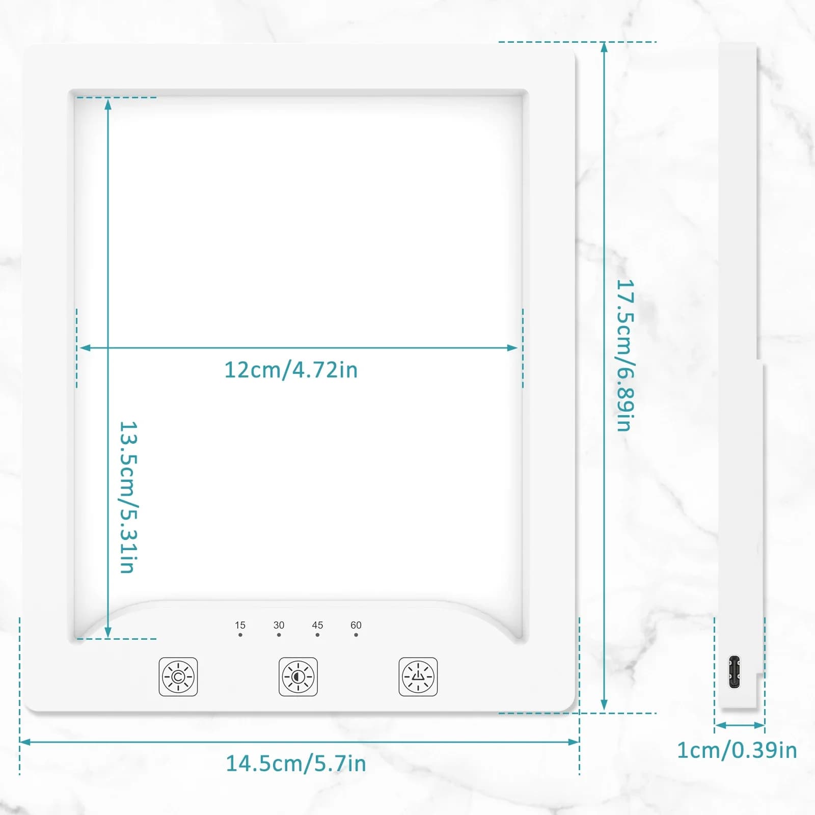Lampe de luminothérapie SAD, lampe solaire carrée 3000-6500K avec 3 températures de couleur, 10 nive