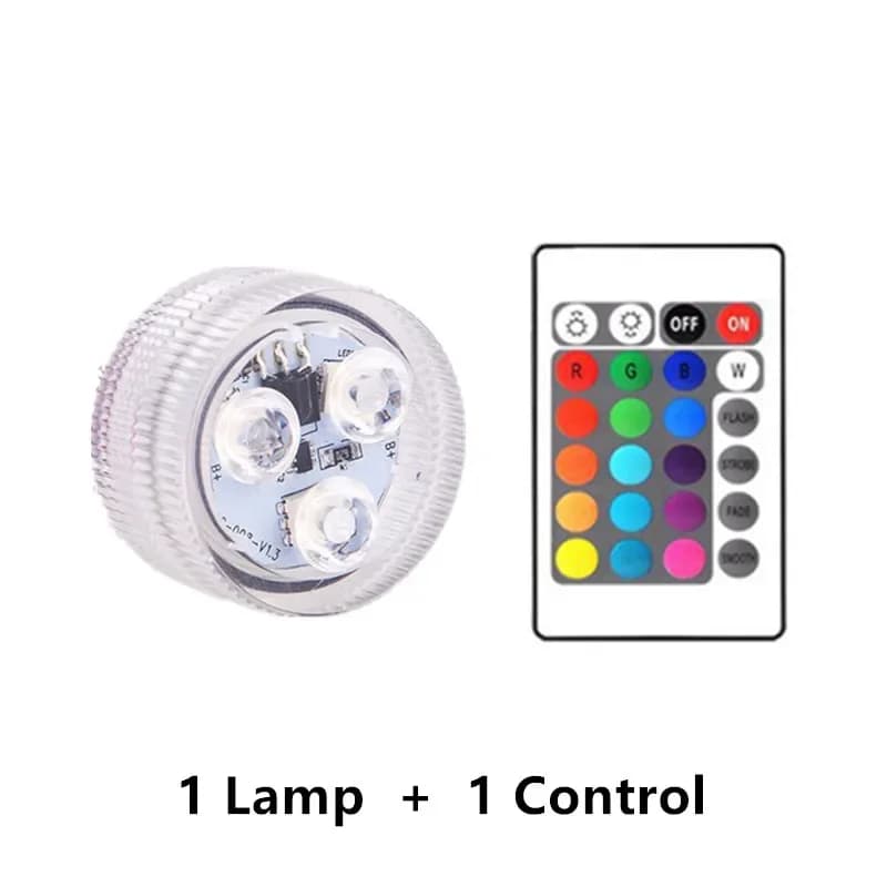 3 LED lumière sous-marine télécommande Submersible avec batterie RGB veilleuse pour aquarium piscine