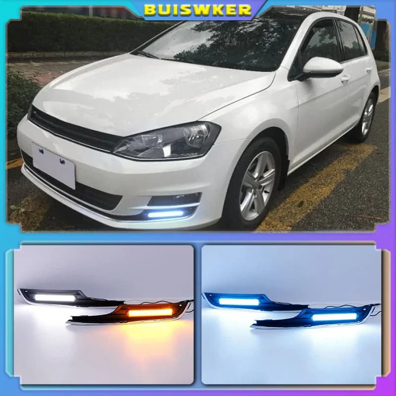 Feux de jour à LED pour Volkswagen, couvercle de phare antibrouillard, accessoires de voiture, 12V,