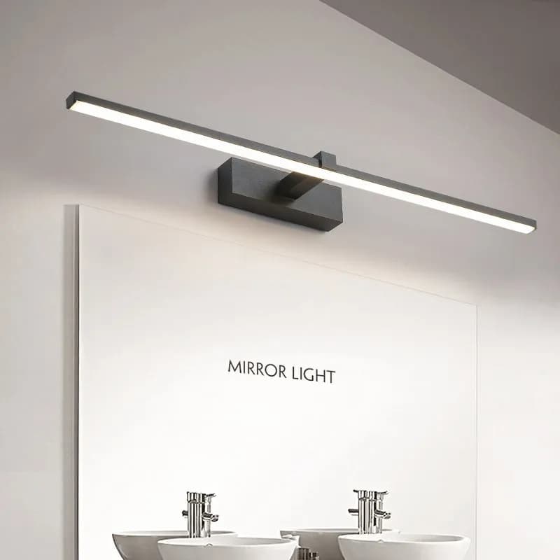 Led miroir lumières appliques salle de bain étanche blanc noir LED lampe plate moderne intérieur app