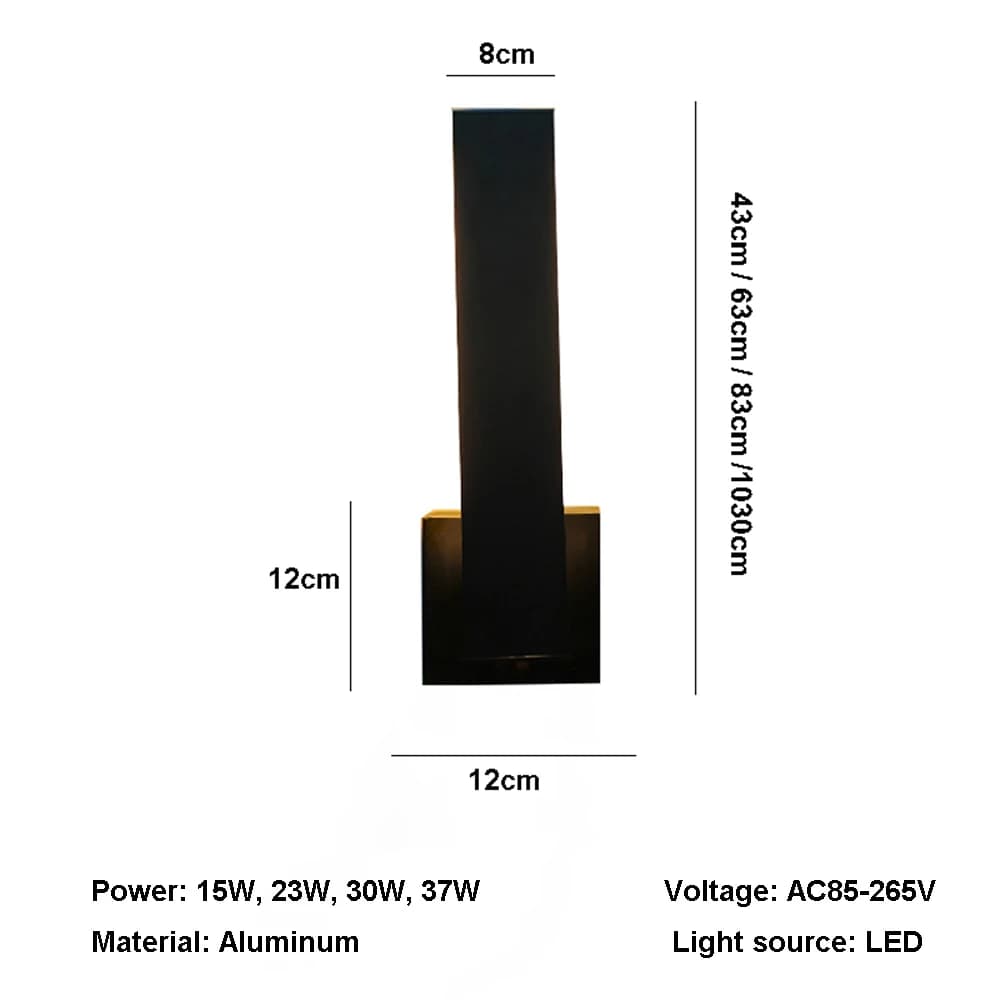 Lampe murale extérieure étanche pour cour et villa, design minimaliste et atmosphérique, en aluminiu