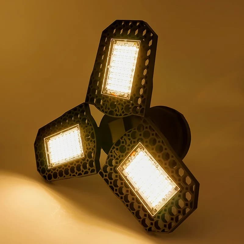 Lampe de garage à LED, lumière déformable, blanc froid et chaud, angle réglable, ampoule pour atelie