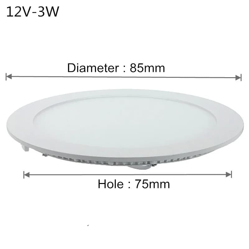 Plafonnier LED encastré AC/DC 12V 24V 3W 4W 6W 9W 12W 15W 25W pour intérieur + Driver