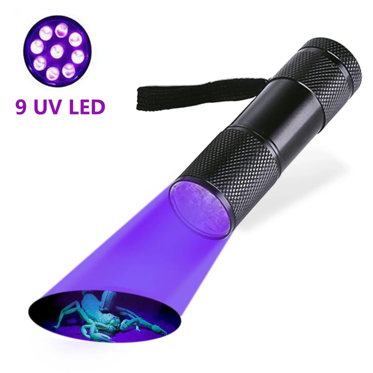 Lampe de poche UV de haute qualité, lumière noire injuste, 395-400nm, torche pour urine d'animaux, l