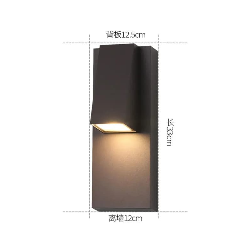 Lampe murale LED extérieure étanche en alliage d'aluminium pour cour, villa, jardin