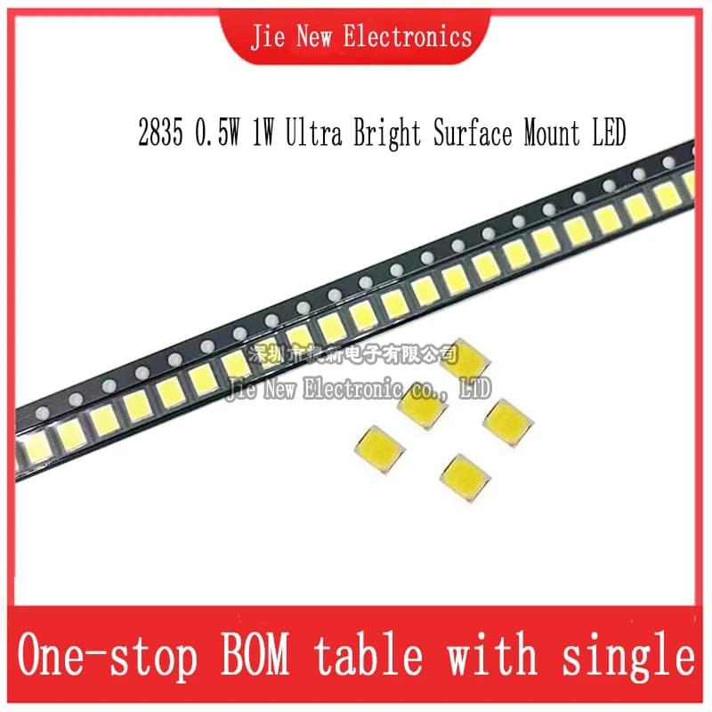 100 pièces haute luminosité SMD LED 2835 1W 0.5W 0.2W blanc 3V 6V 9V 18V 36V 150MA/100MA/30MA/60MA/8