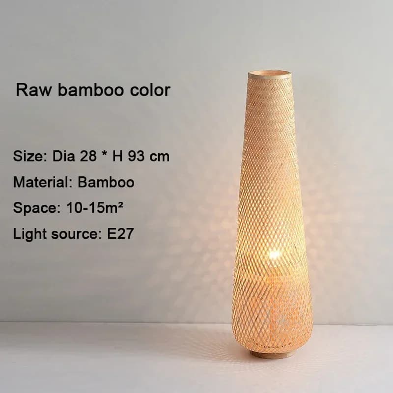 Lampadaire de compilation fait à la main de Style japonais, lumière verticale créative en bambou, lu