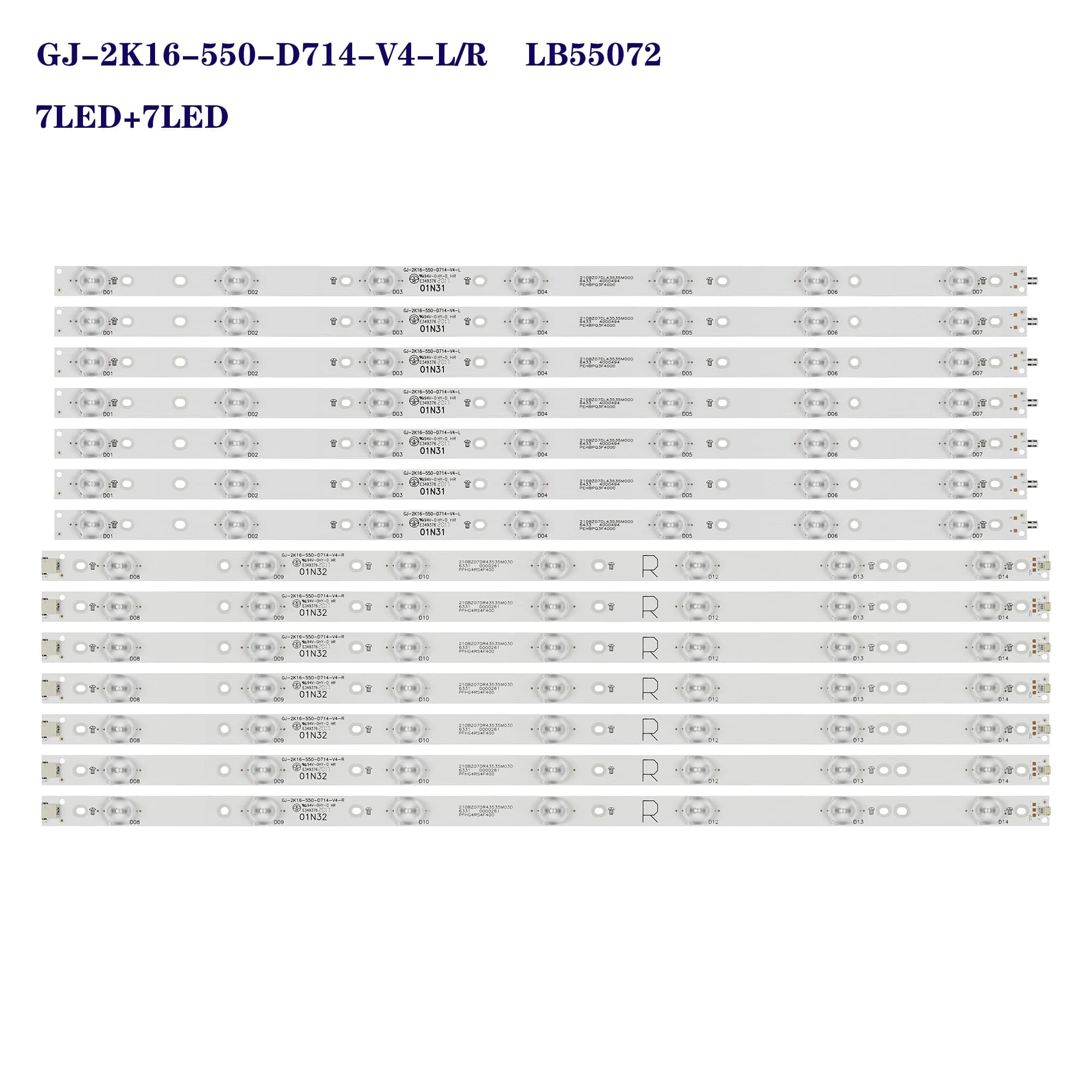 Bande de rétro-éclairage LED pour Philips 55PUS6452/12 55PUS6432/12 55PUS6561/12 55PUT6101/12 55PUG6