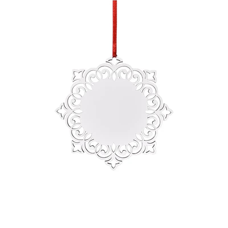Ornements de Noël vierges par sublimation, impression par transfert thermique, forme de flocon de ne