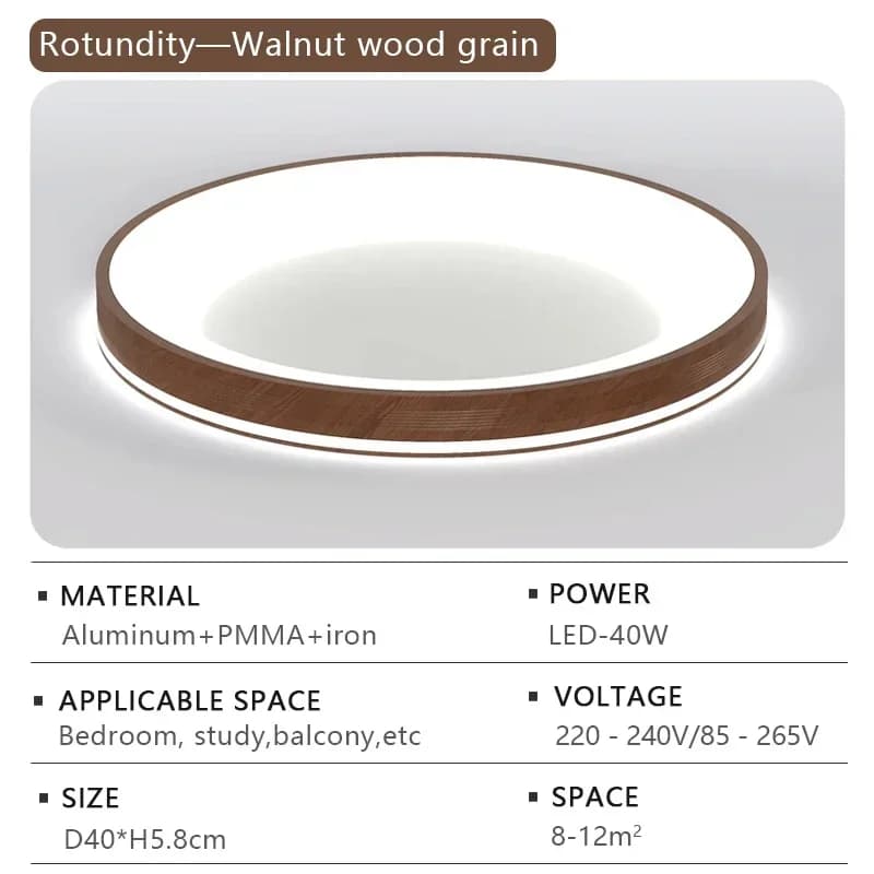 Plafonnier LED moderne en aluminium, Grain de bois, lampe de décoration Simple et créative pour la m