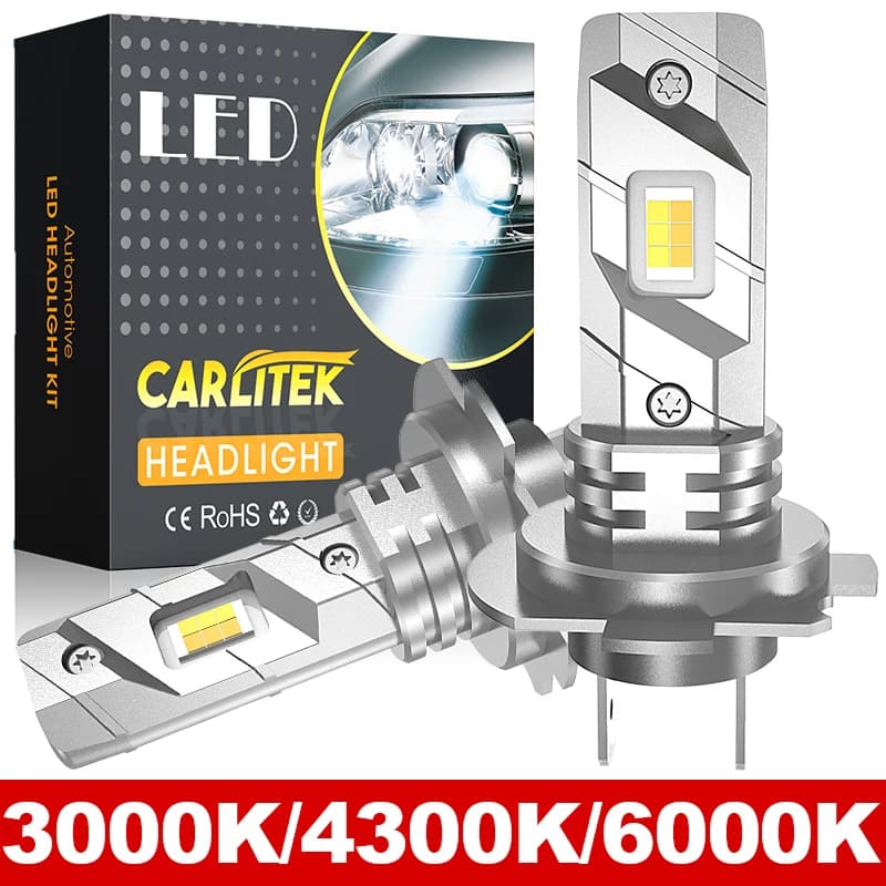 Ampoule de phare LED de voiture bicolore jaune et blanc 3000W H7 3000K+4300K+6000K, ampoules antibro