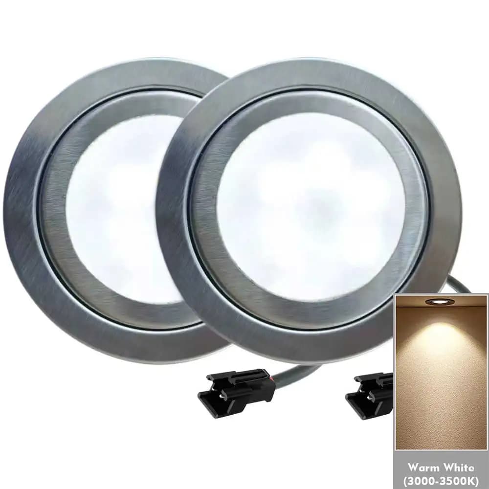 2x Lumière LED encastrée pour hotte de cuisine en acier inoxydable, 12V DC 1.5W, pour extracteur de 