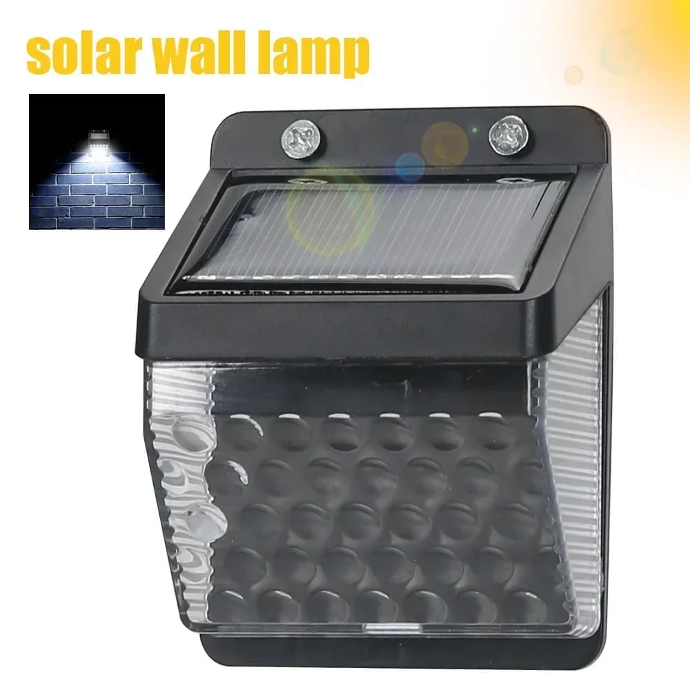 Lampe solaire LED avec capteur de mouvement PIR, lampe murale d'extérieur, lampe solaire étanche, al