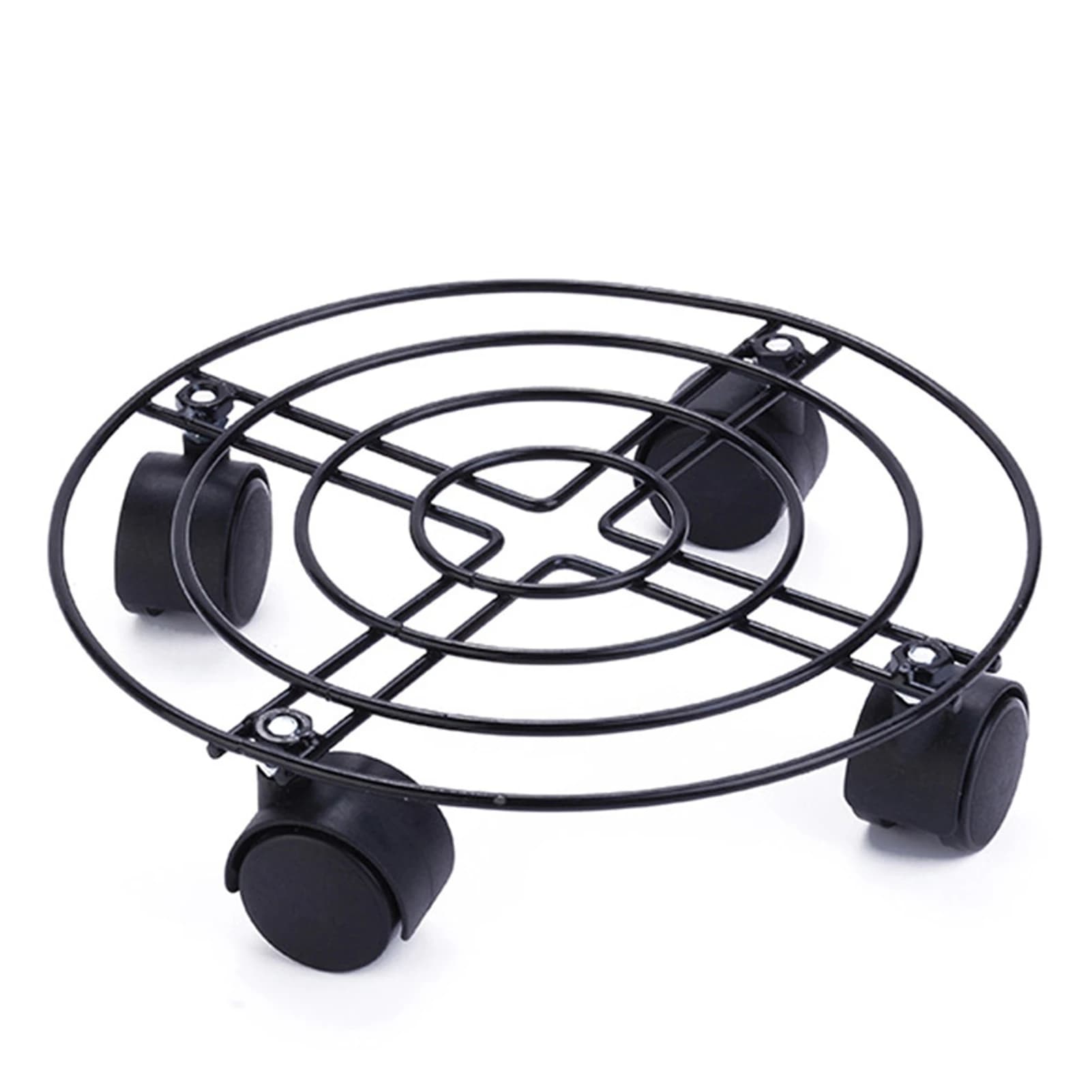 Support de plantes en fer robuste avec roulettes, support rond pour pots de fleurs pour intérieur et