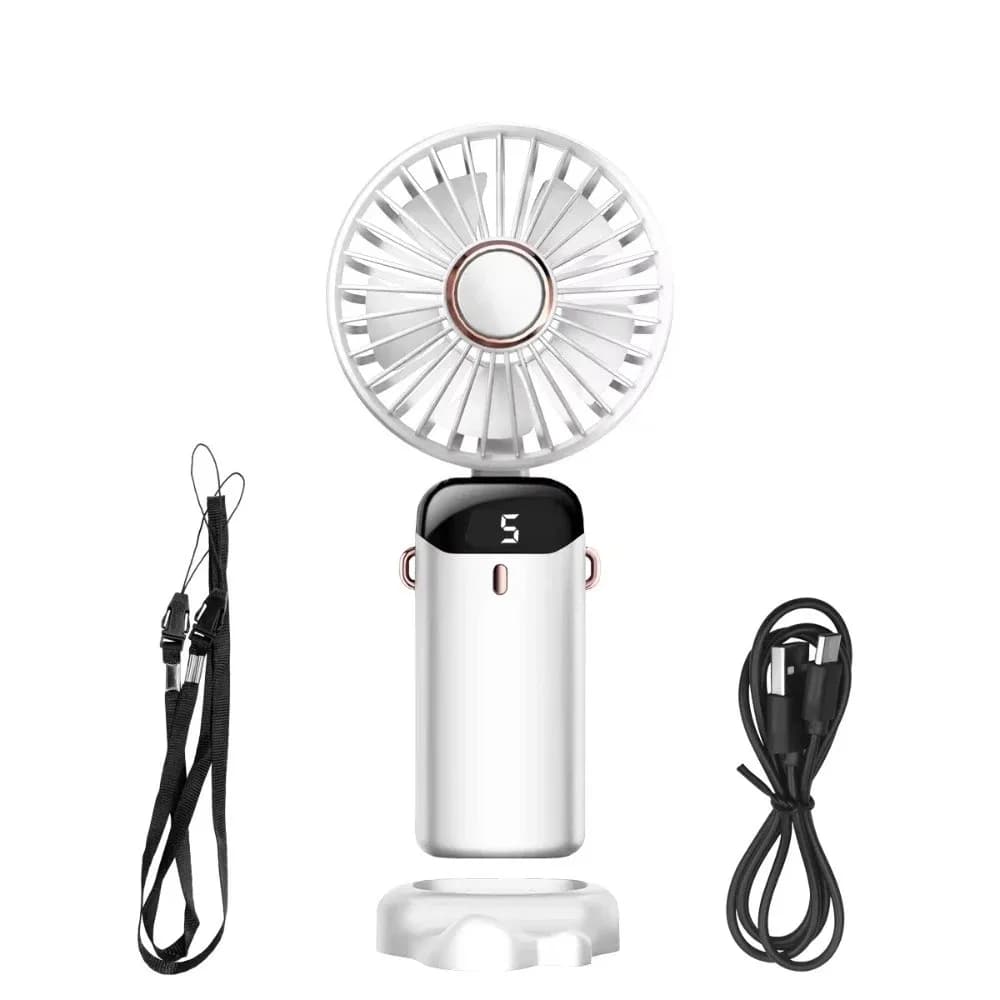 Ventilateur portable à affichage numérique LED 90 °   Ventilateur personnel réglable à 5 vitesses, b
