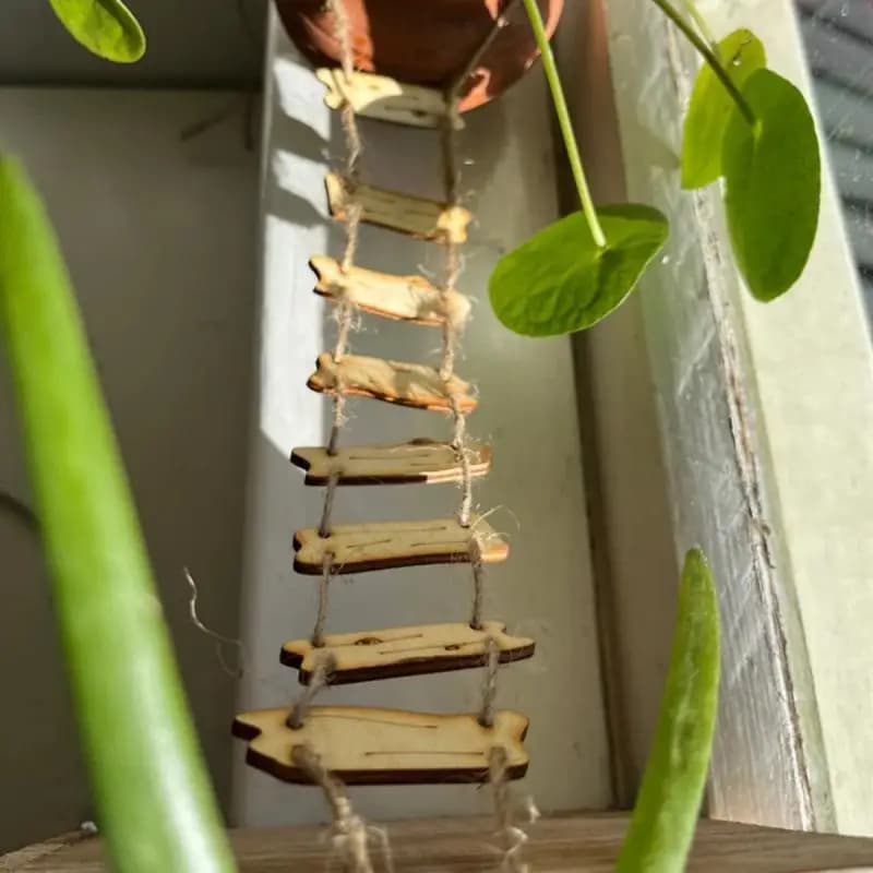 Pont féerique en bois, échelle de corde Miniature, décor de jardin féerique pour maison, cour, Mini