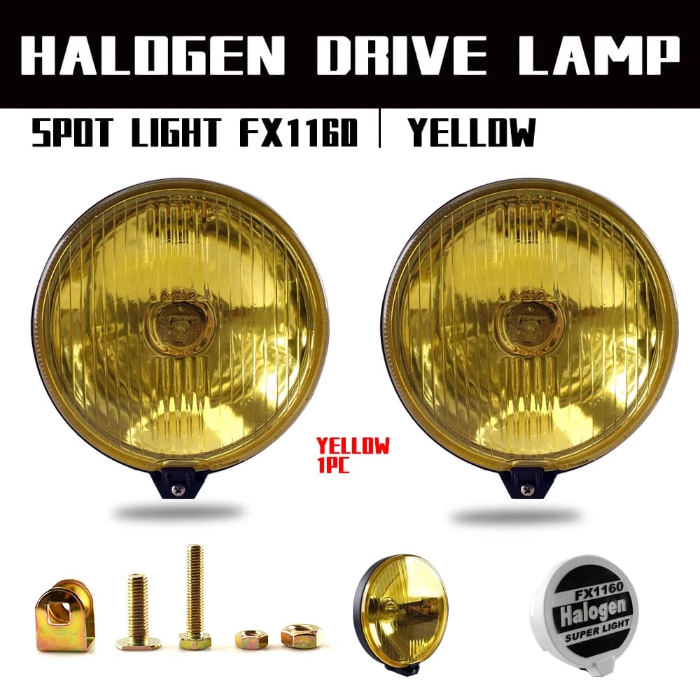 HALOGEN-HALOGEN SPORTLIGHT ROensuPollight, H3 FOG LAMP-(JELLOW), 6 INCH 12V TRUCK