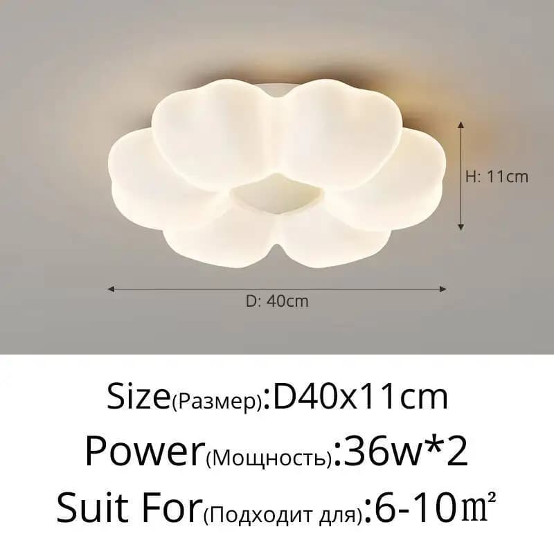 Nouvelle crème créative fleur Led plafonnier protection des yeux chaud et romantique chambre éclaira
