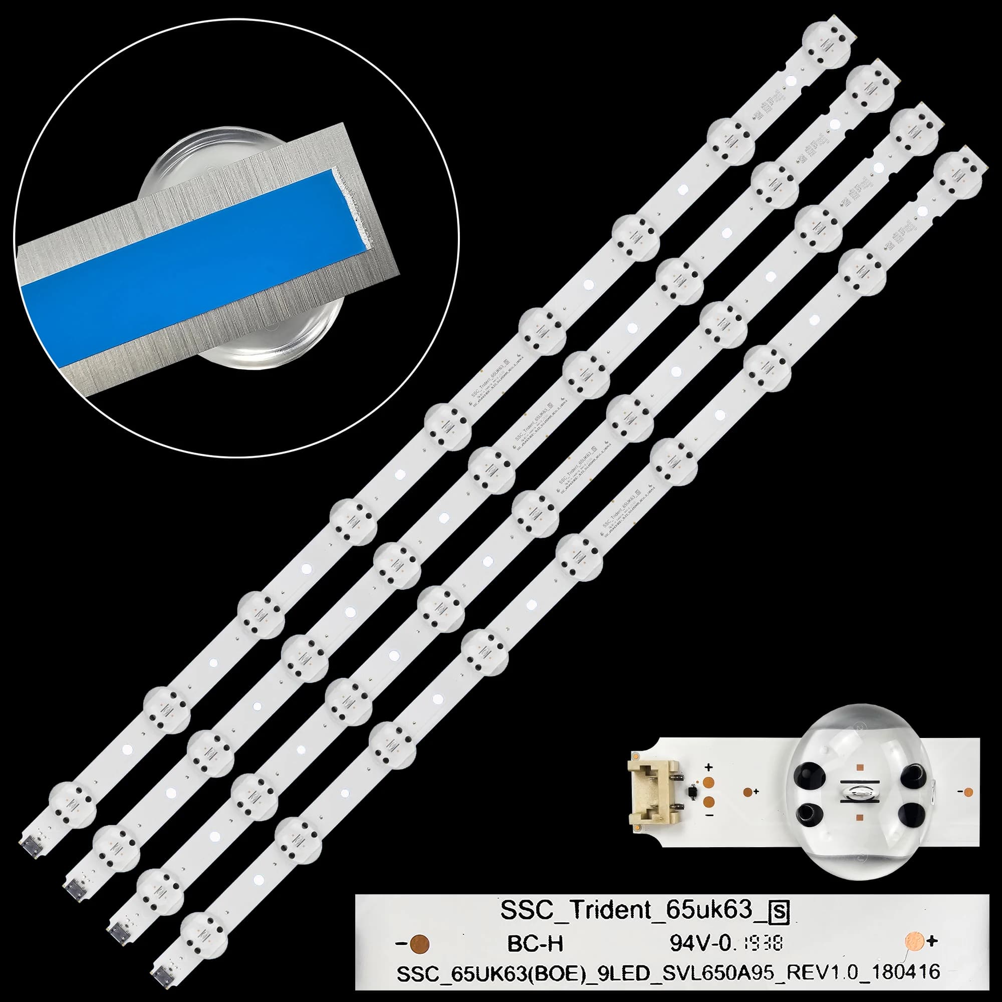 Bande de rétroéclairage LED, 9 lampes pour 65 en effet TV, SSC_Trident _ 65UK63 S SSC _ 65UK63 _ Rev