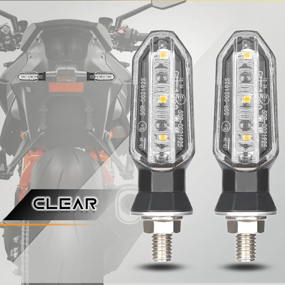 Mini clignotant LED pour Moto, 8mm, ambre, clignotant, 12V, indicateur de Moto, accessoires