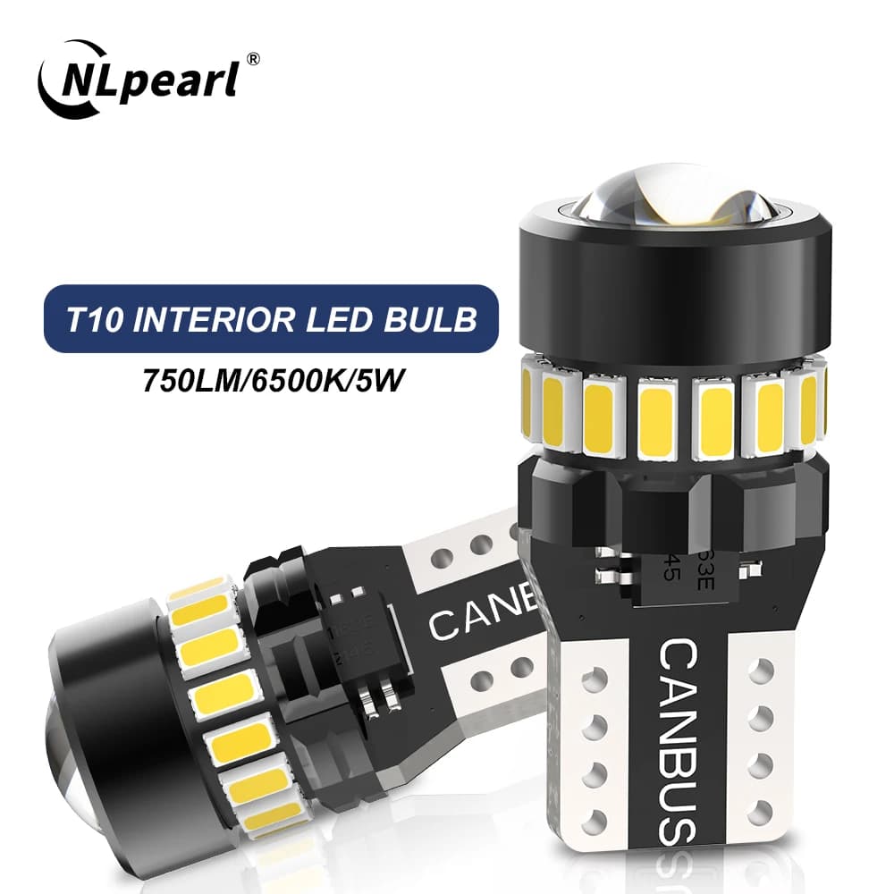 NLpearl 2 pièces T10 W5W LED Canbus 168 194 ampoule Auto voiture intérieur carte dôme lumières feu d