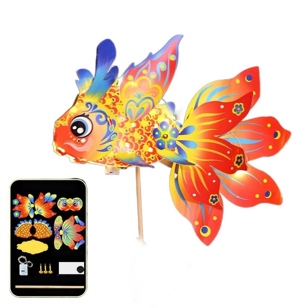 Lanterne de poisson en forme de poisson pour Festival de mi-automne, faite à la main avec lumière Le