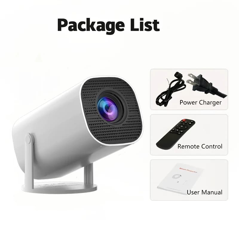 Mini projecteur HD, prend en charge la vidéo 4K, résolution 1280x720P, conception portable, avec tél