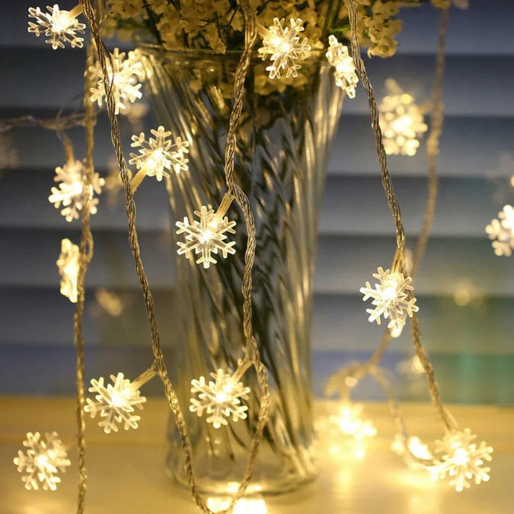 20Led guirlandes lumineuses flocon de neige étoile Rose LED guirlandes lumineuses 3M guirlande lumin