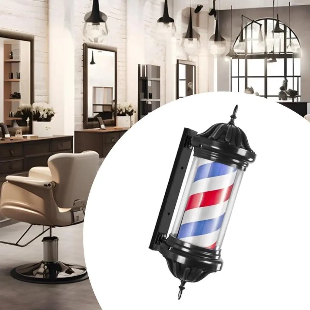 Lumière de poteau de barbier, veilleuse robuste pour Salon de coiffure, lumière de signalisation pou