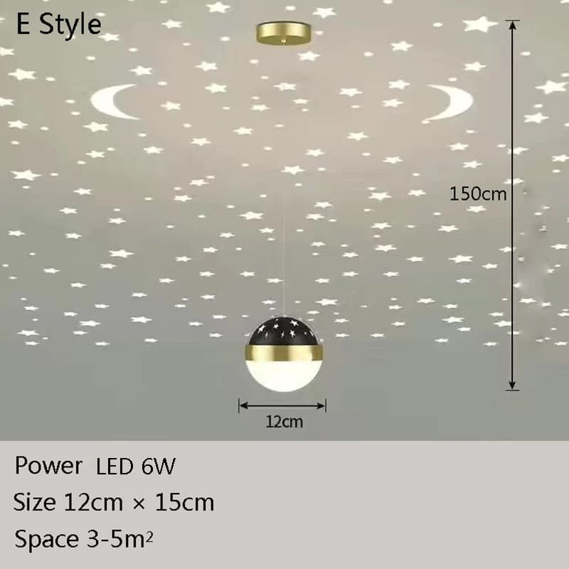 Ciel étoilé Projection Style circulaire pendentif LED lumière salon salle à manger chambre café écla