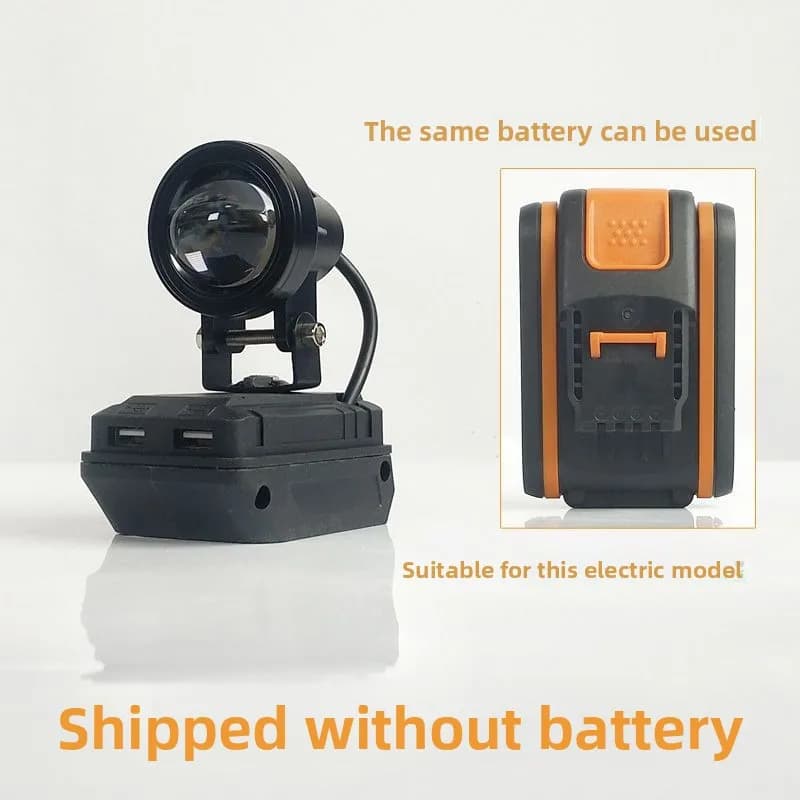 Lampe de poche pour WORX 2 lampes, Kit de Conversion d'outils électriques, batterie au Lithium, lamp