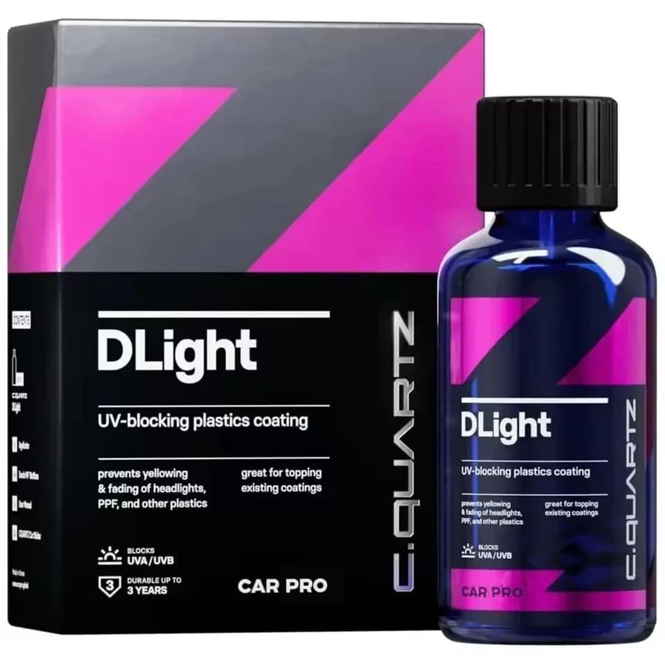 Revêtement céramique UV CQUARTZ DLight pour phares de voiture, protection longue durée pour l'entret