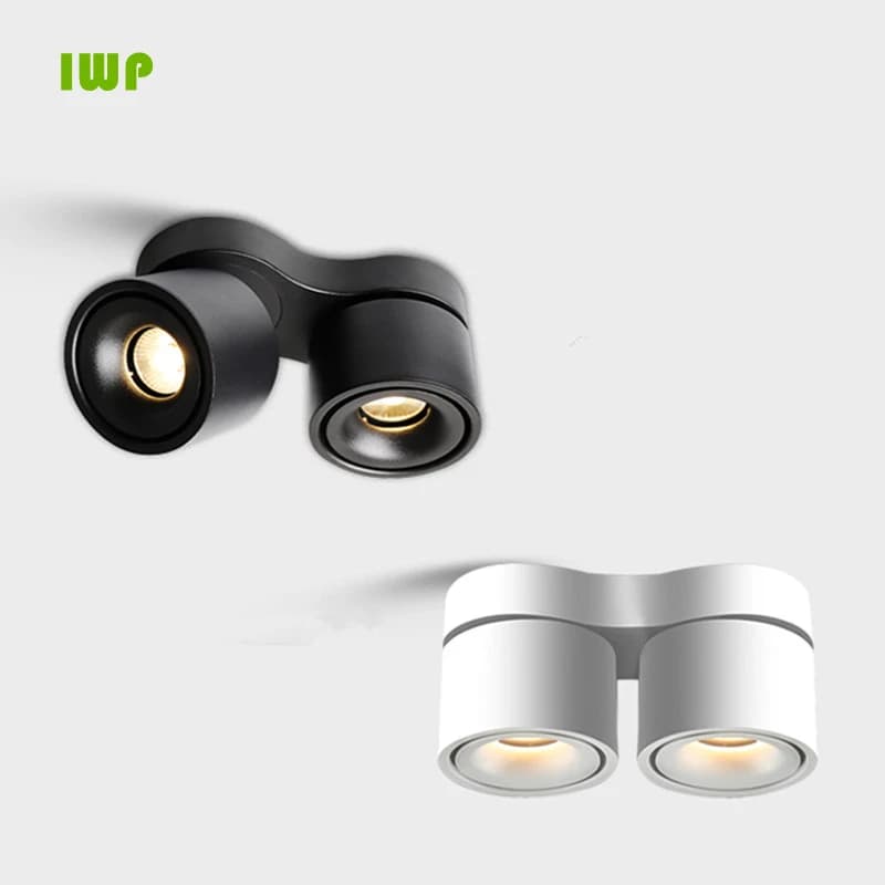 Spot LED rotatif 20W 30W, intensité variable, super lumineux, COB, éclairage de plafond, lampe mural