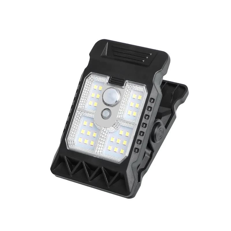 Lampe solaire portable à clip pour l'extérieur, lampe à induction multifonctionnelle, lampe murale, 