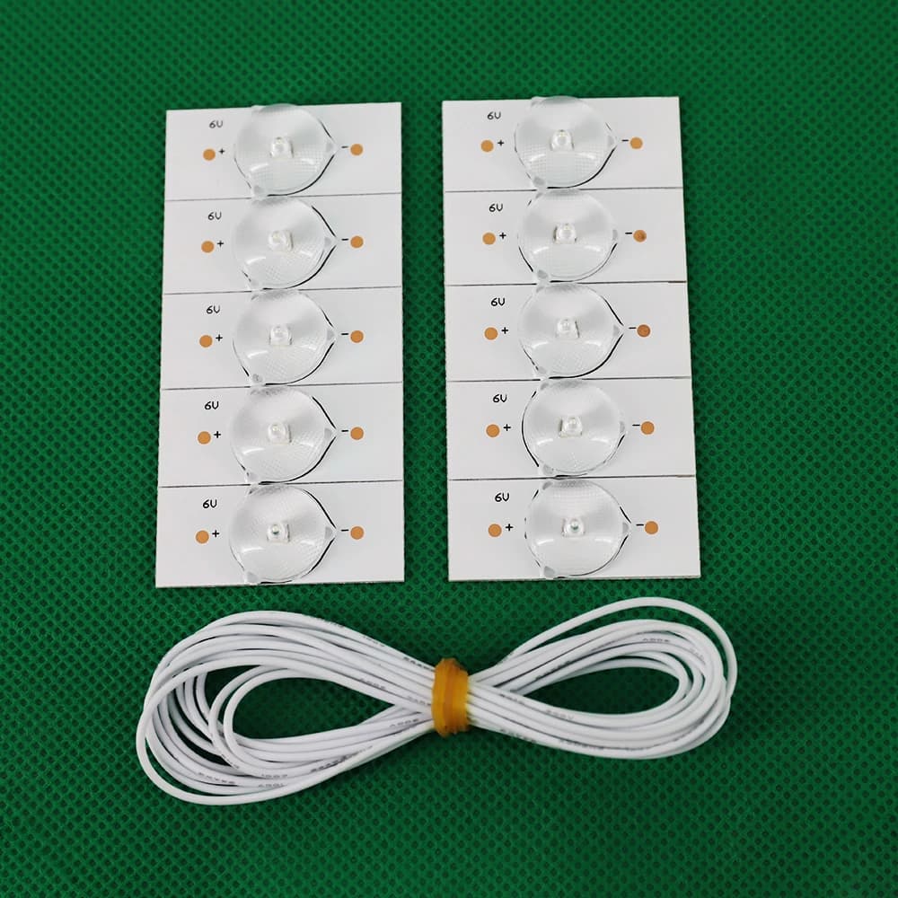 Bande de rétro-éclairage LED 6V SMD, perles de lampe avec filtre à lentille optique pour réparation