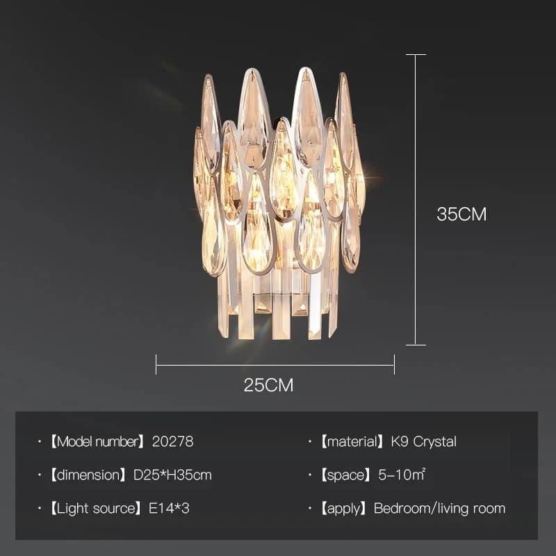 Lustre moderne de luxe léger en cristal pour salon, escalier de duplex et villa, avec poteau creux