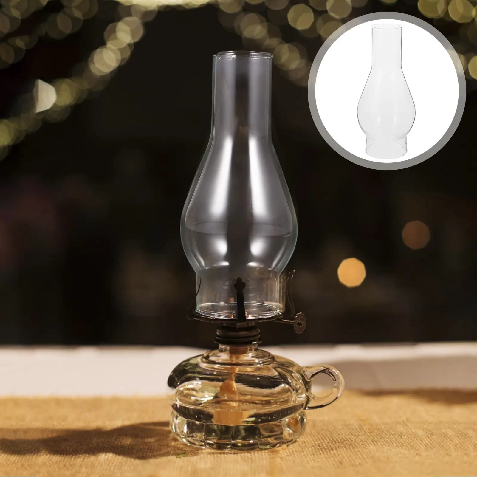 Abat-jour de cheminée au kérosène, lampe à huile vintage de remplacement, couvercle de lampe en verr