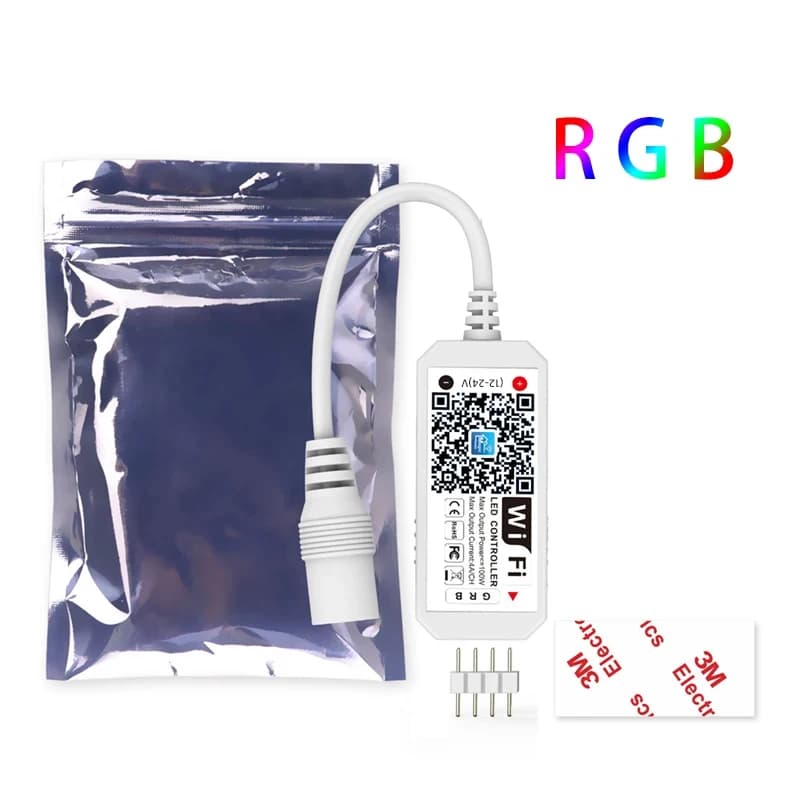 Contrôleur WiFi RGB RGBW DC 12V 24V, application de téléphone intelligent sans fil, contrôle de grad