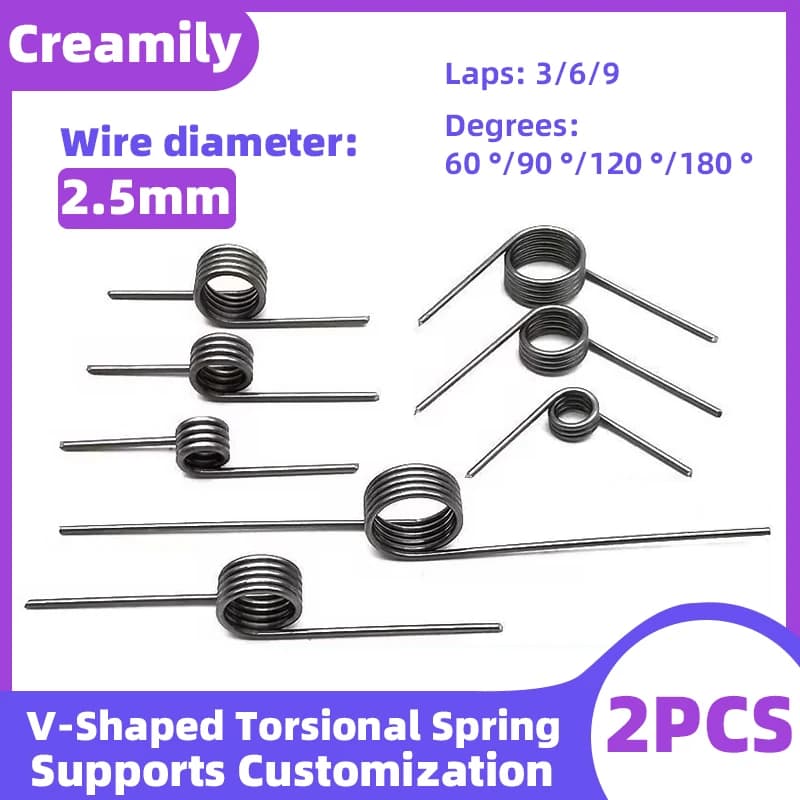 Creamily 2 pièces ressort de Torsion en forme de V ressort hélicoïdal Torsion épingle à cheveux ress