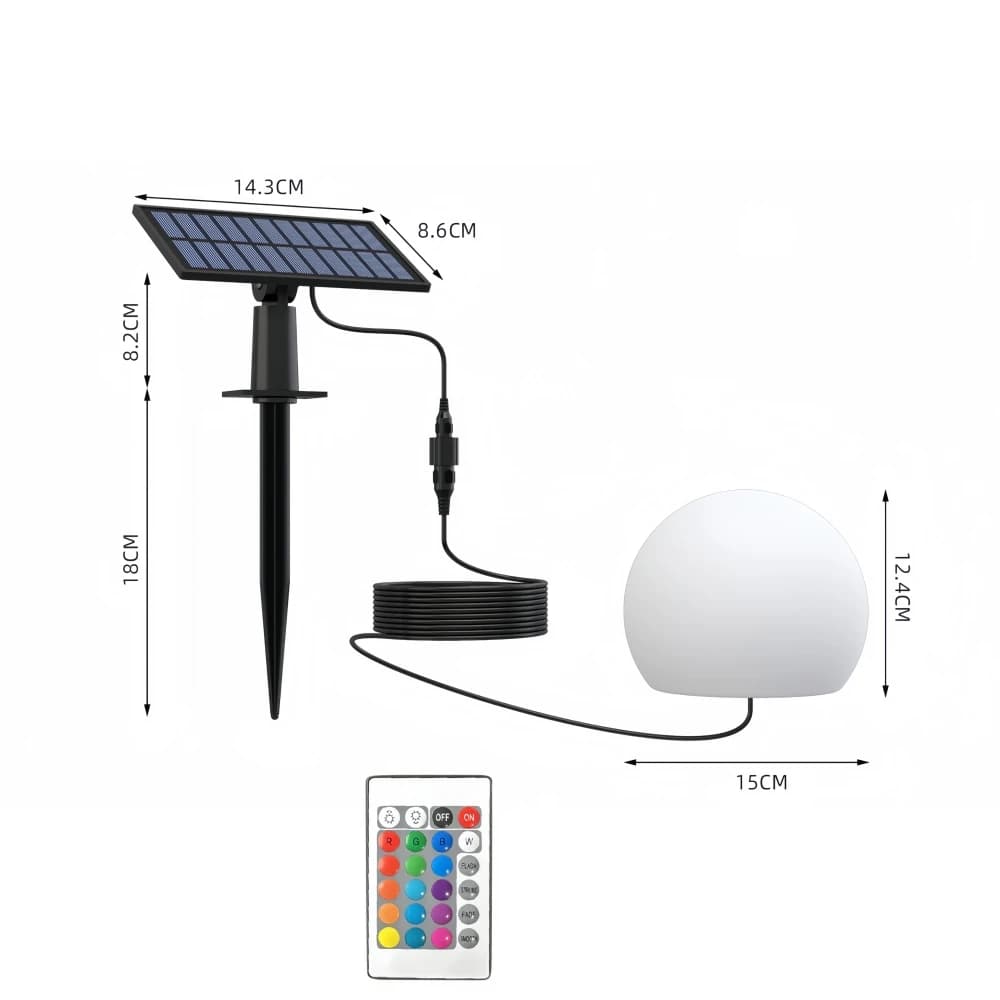 Boule de jardin solaire lumière extérieure lueur Globe lumière avec télécommande LED étanche veilleu