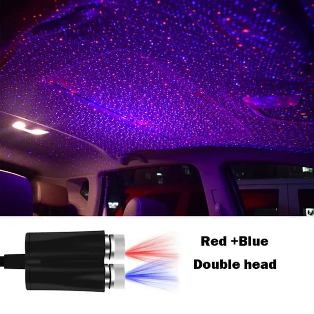 Mini Led Double tête toit étoilé veilleuse voiture atmosphère projecteur Usb galaxie lumière maison
