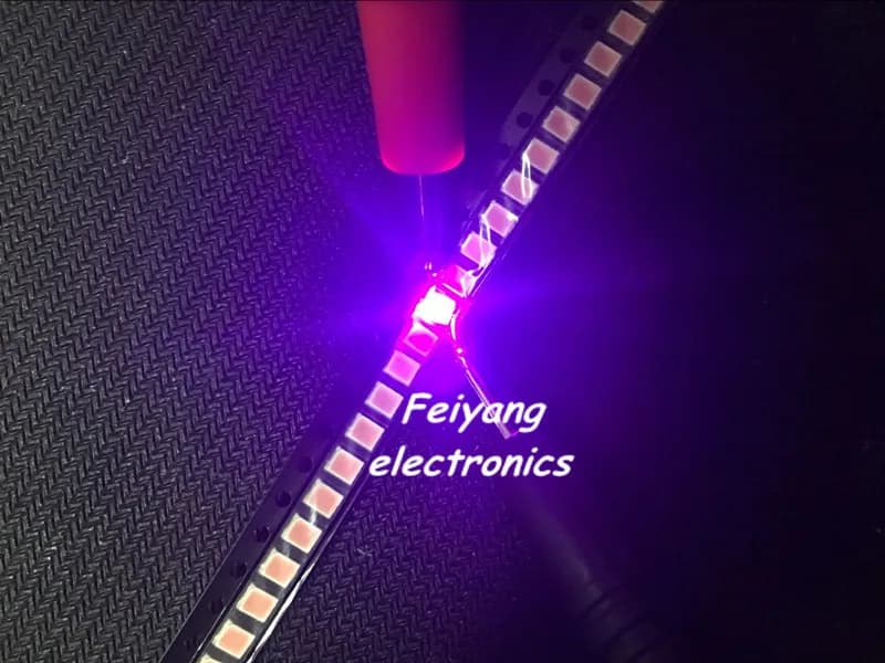 SAMIROB vente en gros 100 pièces violet UV puissance haut 1210 3528 UV SMD SMT PLCC-2 2500 MCD LED U