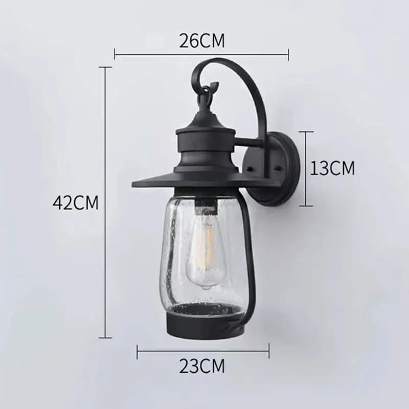 Lampe murale extérieure moderne et étanche pour cour, balcon, couloir, villa rétro, éclairage mural 