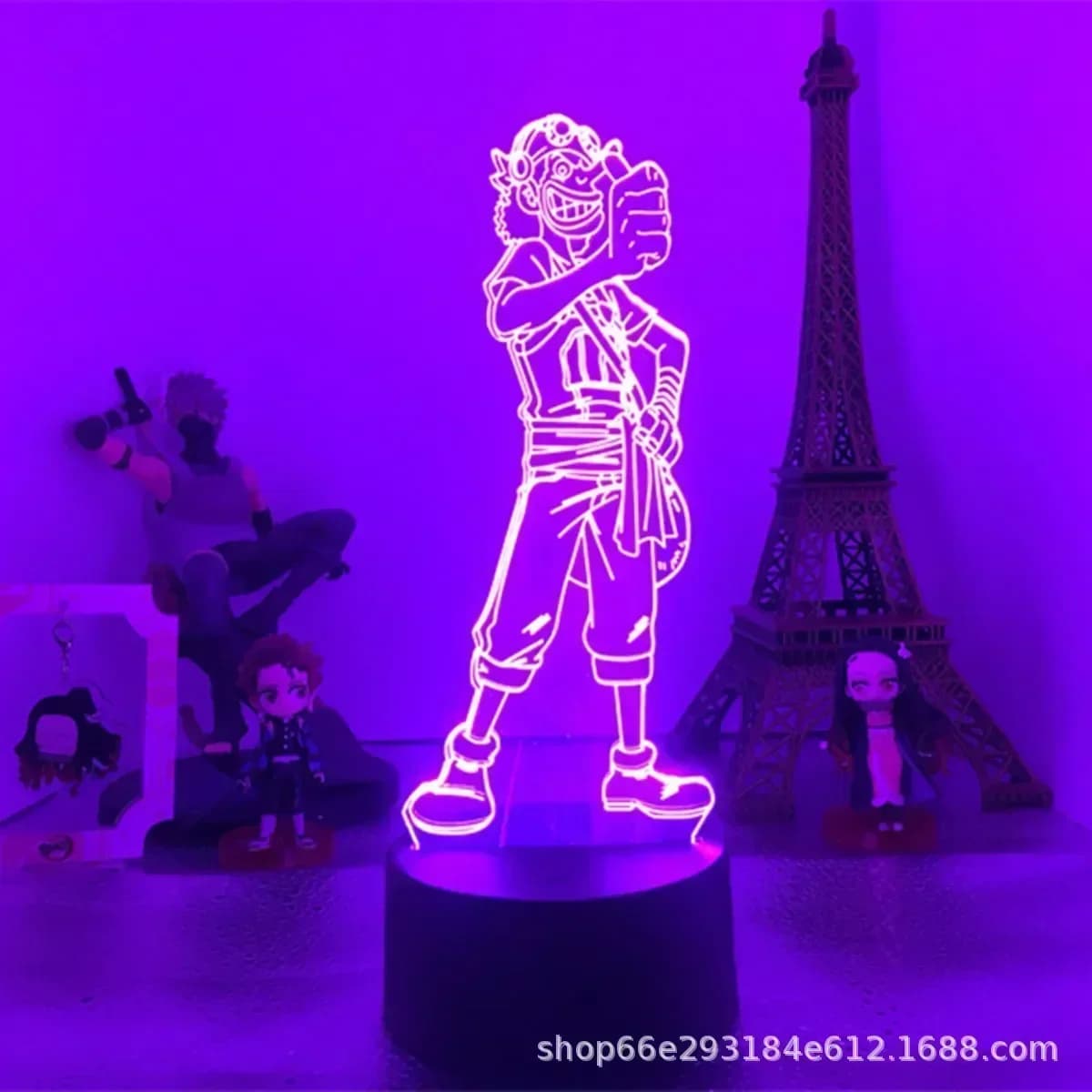 Lampe de nuit LED 3D One Piece Zoro Luffy, cadeau de Noël, lampe d'action anime changeant de couleur